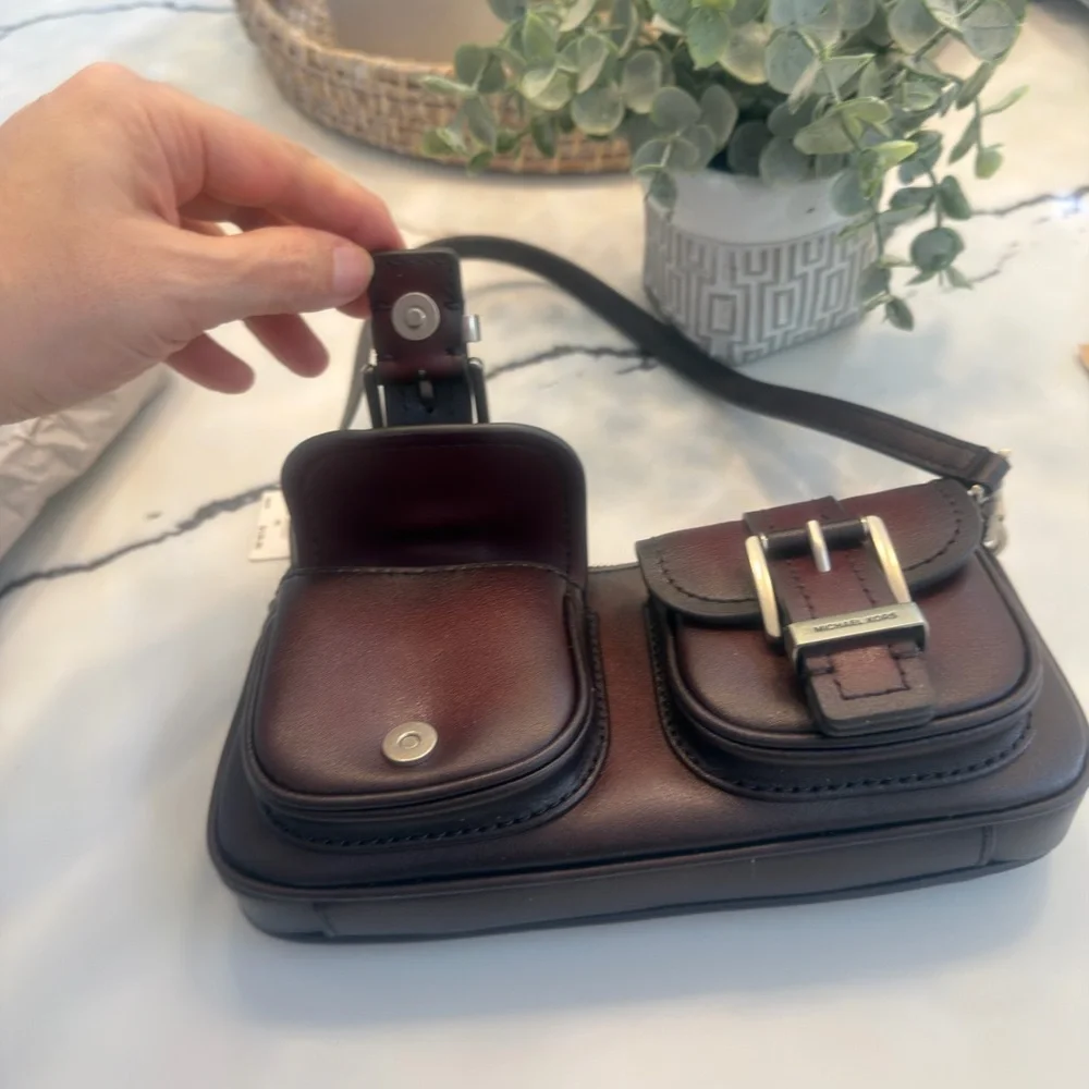 Michael Kors Burgundy Leather Women's Bag - Picture 7 of 16